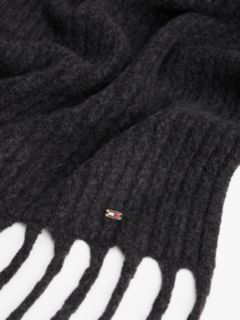 Cable Knit Scarf — Black Melange 2