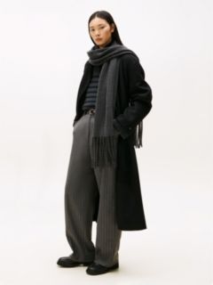 Cable Knit Scarf — Black Melange 4