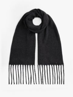 Cable Knit Scarf — Black Melange 1