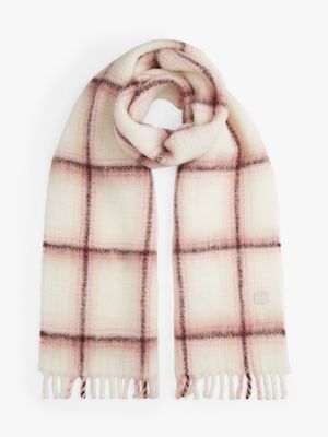 Tommy Jeans Plaid Wool-Blend Scarf, Delicate Pink Check