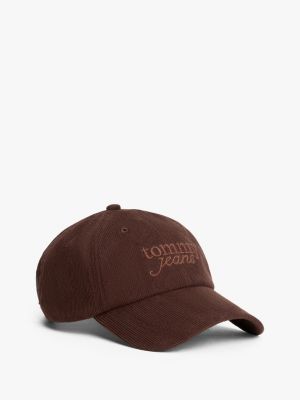 Tommy Jeans Script Corduroy Baseball Cap, Rich Brown