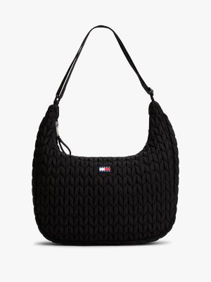 Tommy Jeans Large Quilted Crossbody, Black