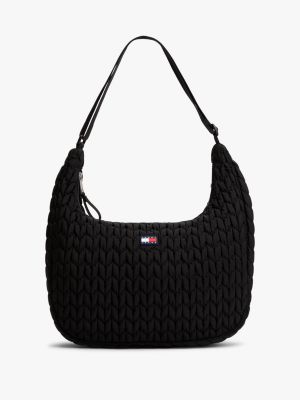 Tommy Jeans Large Quilted Crossbody, Black