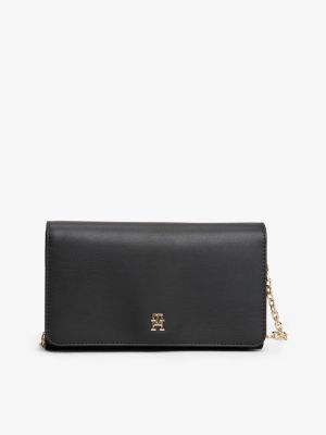 Monogram Logo Chain Strap Wallet, Black