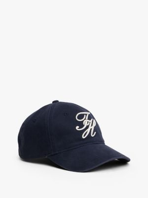 Embroidered Script Monogram Baseball Cap, Space Blue