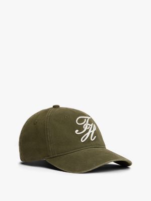 Embroidered Script Monogram Baseball Cap, Huntsman Green
