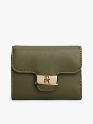 Monogram Clasp Smooth Trifold Wallet, Huntsman Green