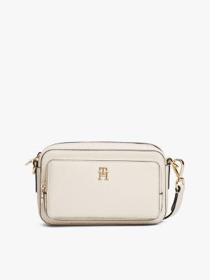 Monogram Logo Crossbody Bag, Soft Cream