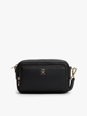Monogram Logo Crossbody Bag, Black