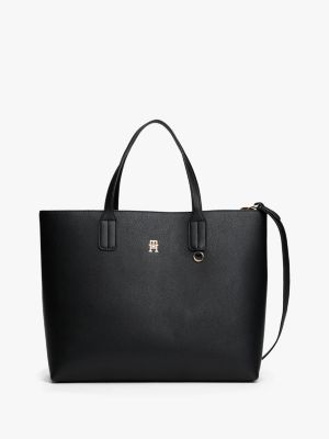 Monogram Logo Satchel Bag, Black