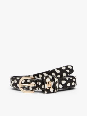 Essential Slim Calf Hair Belt, Deer Print