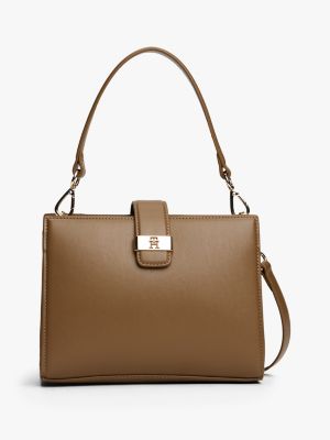 Monogram Clasp Mini Satchel Bag, Nordic Taupe