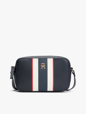Signature Stripe Crossbody Bag, Space Blue