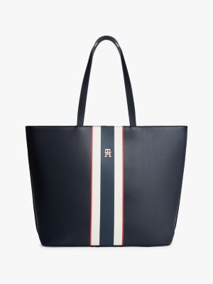 Signature Stripe Tote Bag, Space Blue