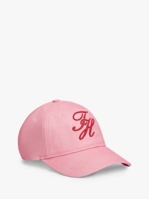 Embroidered Script Monogram Baseball Cap, Rose Petal