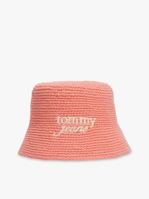Tommy Jeans Crochet Bucket Hat, Enchanted Pink