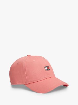 Tommy Jeans Badge Brushed Baseball Cap, Enchanted Pink