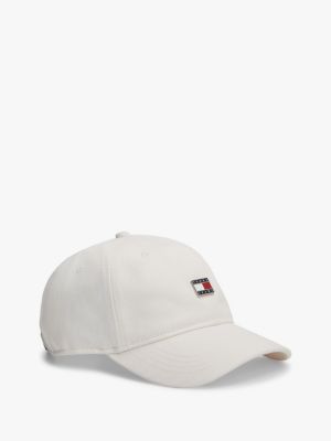Tommy Jeans Badge Brushed Baseball Cap, Ancient White