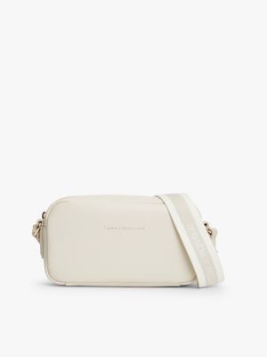 Tonal Logo Strap Crossbody Bag, Soft Cream
