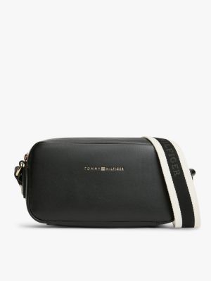Tonal Logo Strap Crossbody Bag, Black