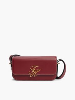 Script Monogram Leather Crossbody Bag — Oxblood 1