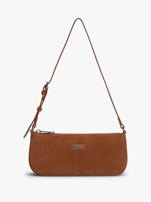 Tommy Jeans Suede Shoulder Bag, Dark Highland Khaki