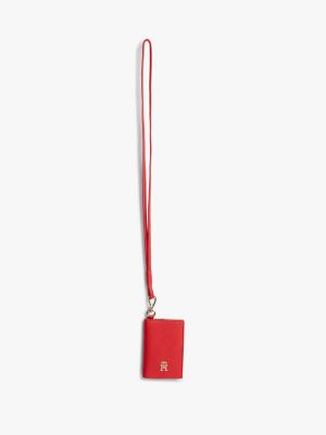 Monogram Logo Lanyard & Card Holder, Primary Red