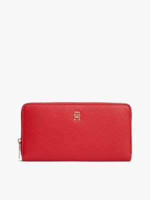 Monogram Logo Large Zip Wallet, Primary Red
