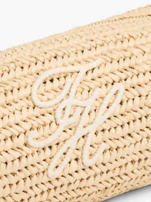 Женские сумки Tommy Hilfiger Script Monogram Raffia Chain Strap Bag — фото 4