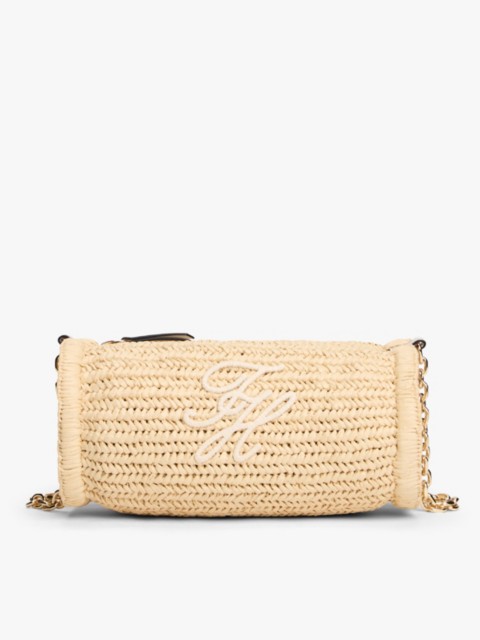 Женские сумки Tommy Hilfiger Script Monogram Raffia Chain Strap Bag