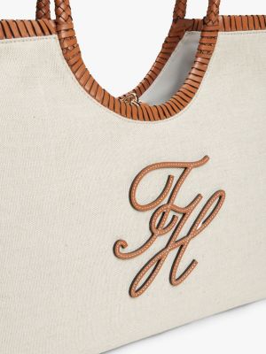 Женские сумки Tommy Hilfiger Script Monogram Linen Maxi Tote — фото 4