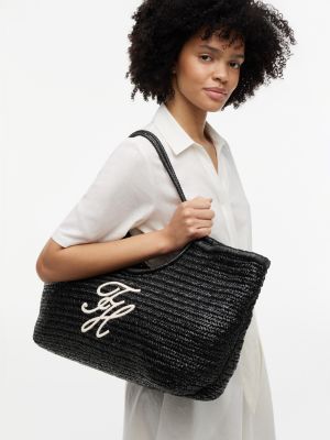 Женские сумки Tommy Hilfiger Script Monogram Raffia Maxi Tote — фото 5
