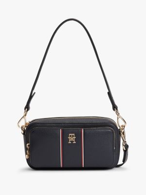 Signature Stripe Crossbody Bag, Space Blue
