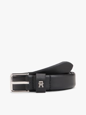Square Buckle Slim Leather Belt