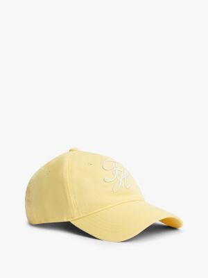Embroidered Script Monogram Baseball Cap, Citronella