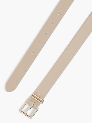 Женский ремень Tommy Hilfiger Square Buckle Leather Belt, цвет: Sugarcane — фото 2