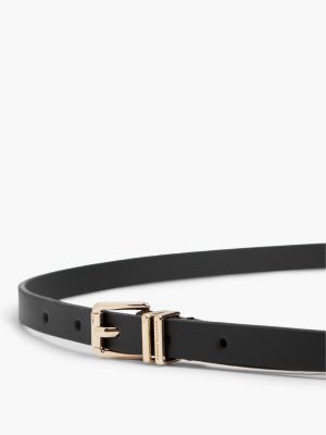 Женский ремень Tommy Hilfiger Square Buckle Slim Leather Belt, цвет: Чёрный — фото 3