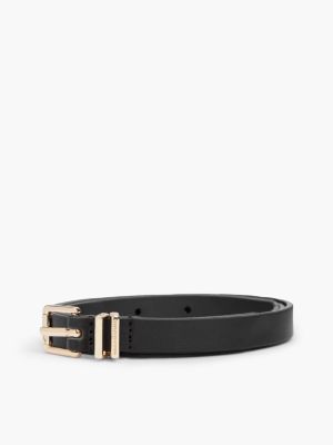 Женский ремень Tommy Hilfiger Square Buckle Slim Leather Belt, цвет: Чёрный — фото 4