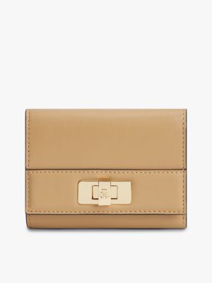 Monogram Turnlock Trifold Wallet, Classic Khaki