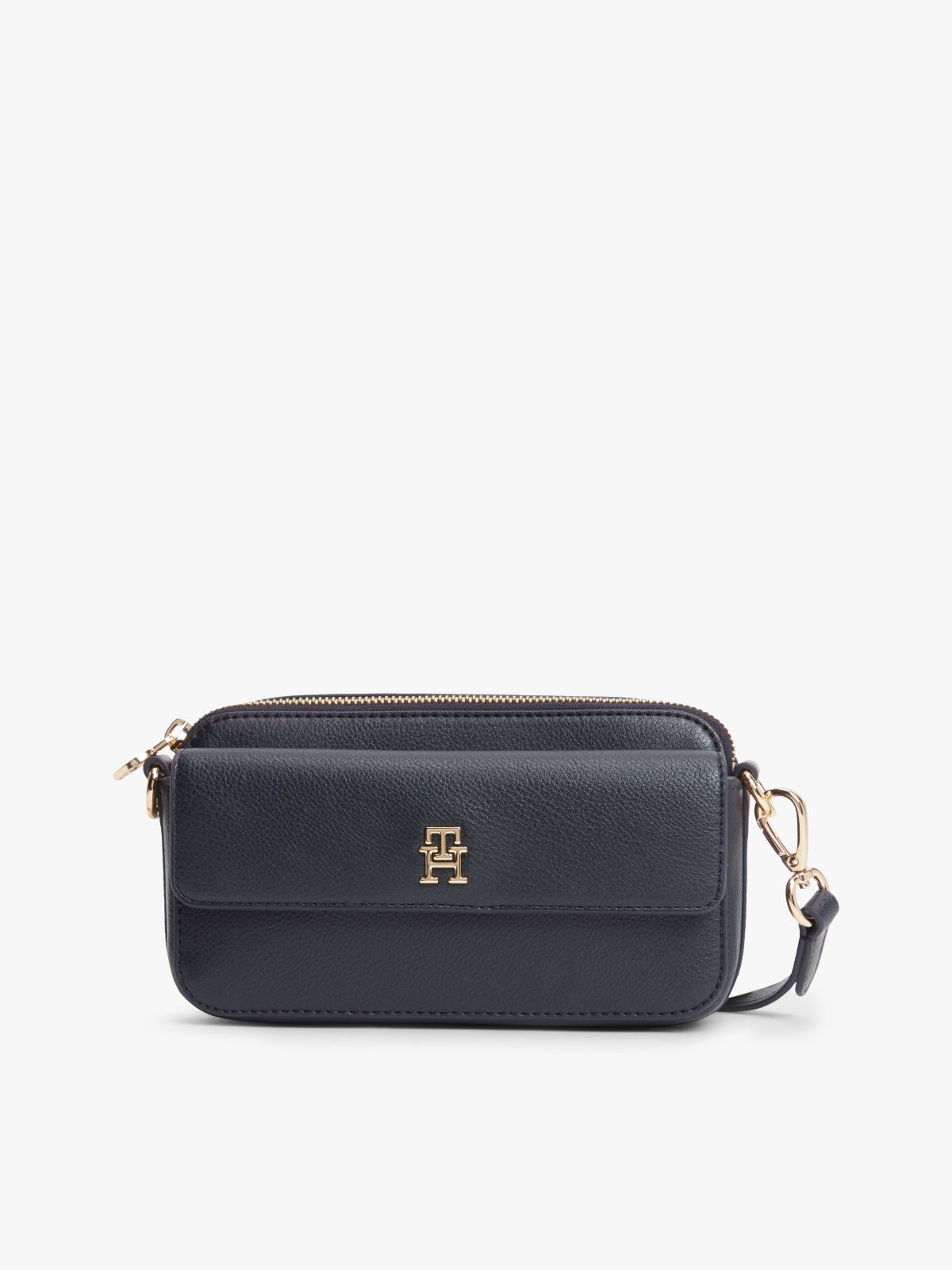 Monogram Pebbled Crossbody Bag — Space Blue