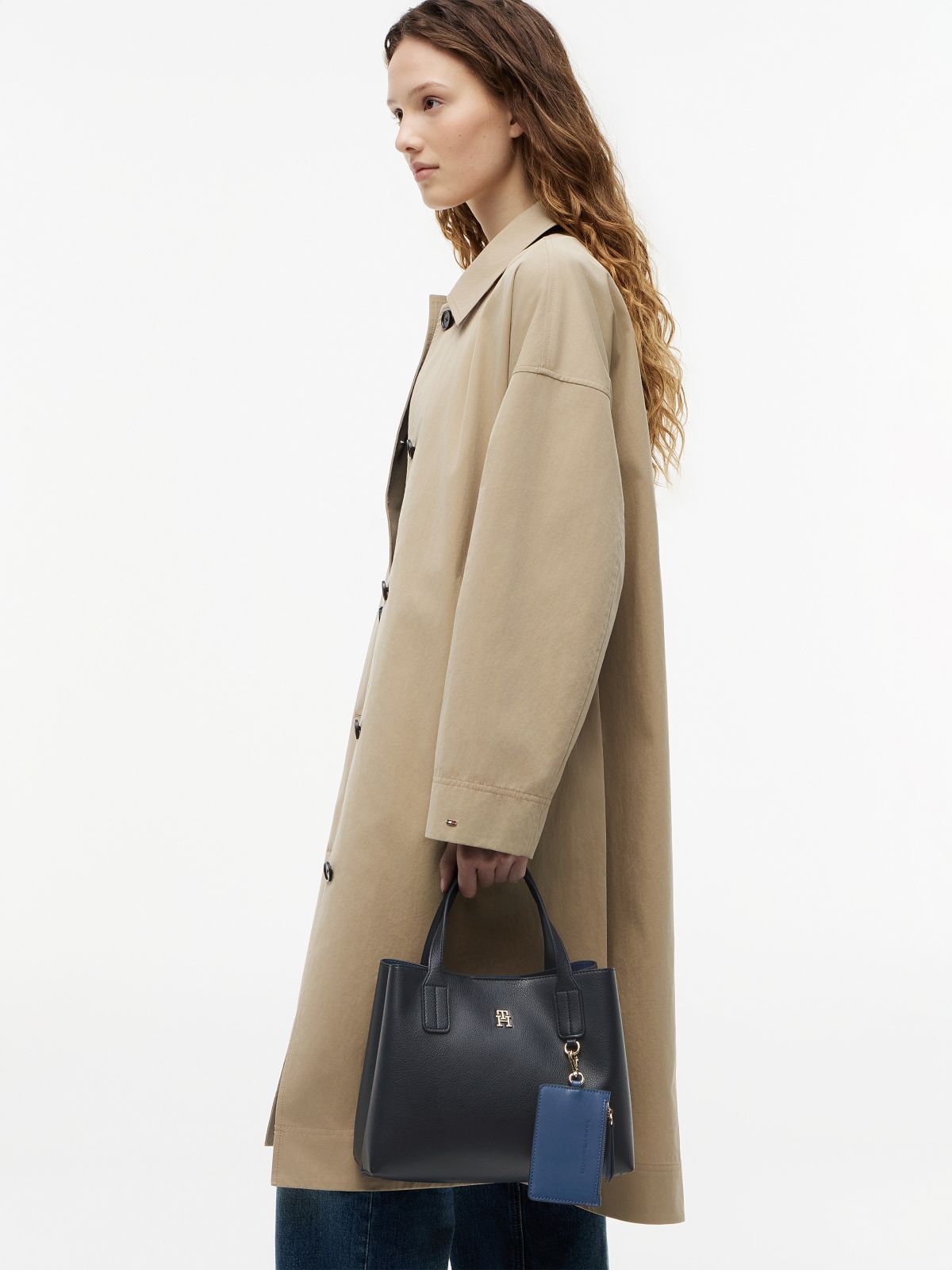 Monogram Pebbled Mini Satchel Bag — Space Blue