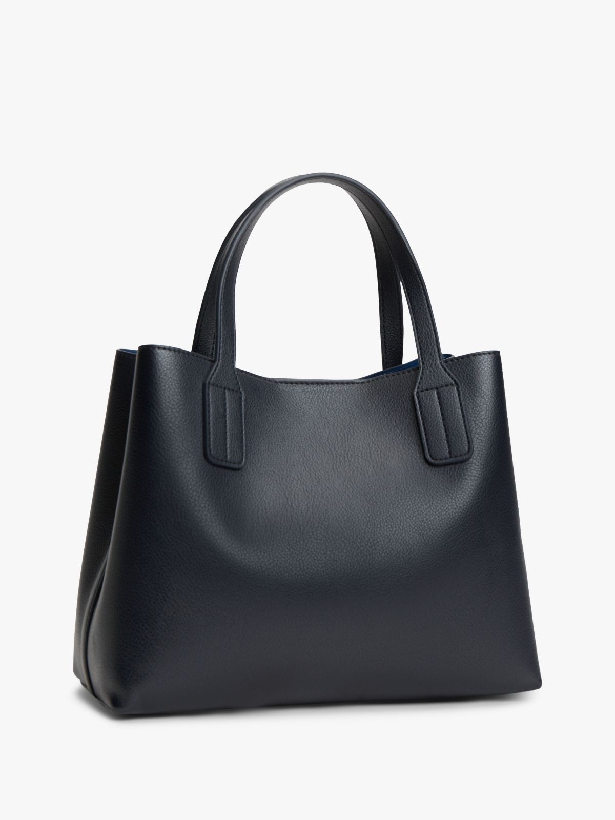 Monogram Pebbled Mini Satchel Bag — Space Blue
