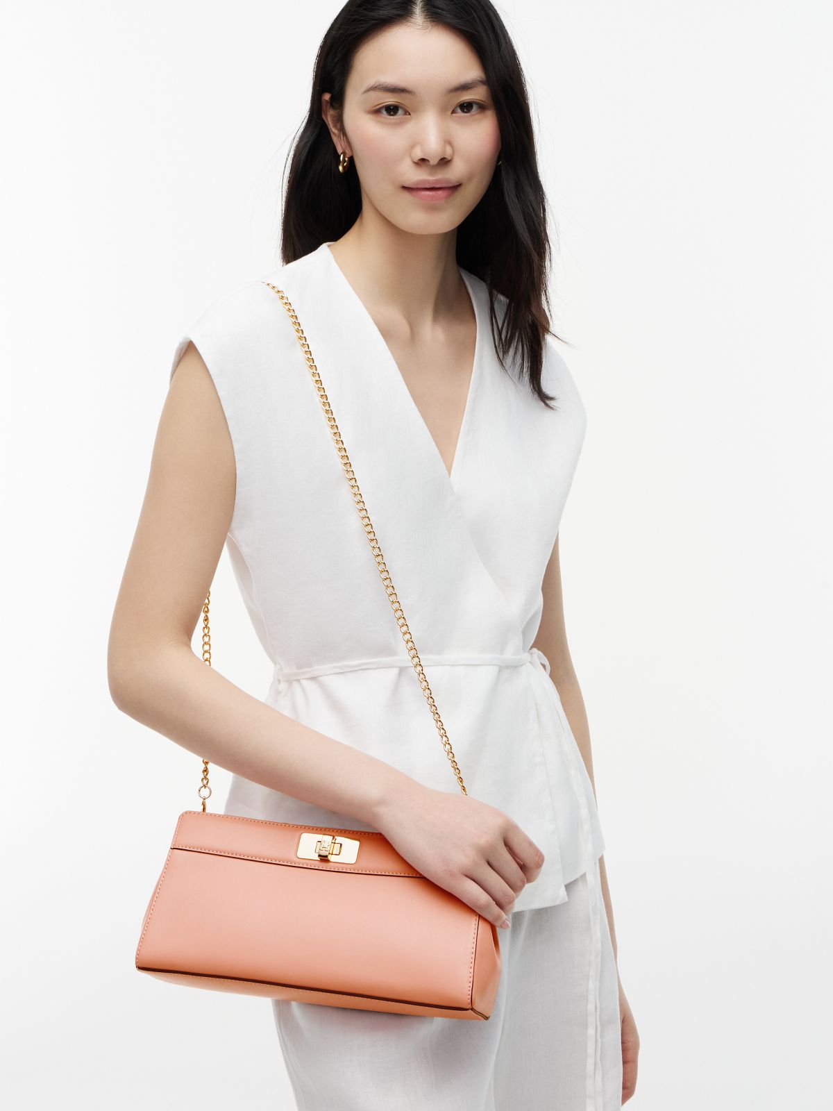Monogram T-Lock Clutch — Porcelain Pink
