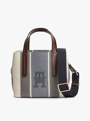 Striped Jacquard Mini Satchel Bag, Space Blue