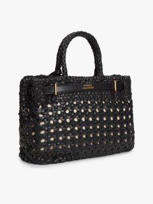Женские сумки Tommy Hilfiger Woven Leather Mini Tote Bag — фото 3