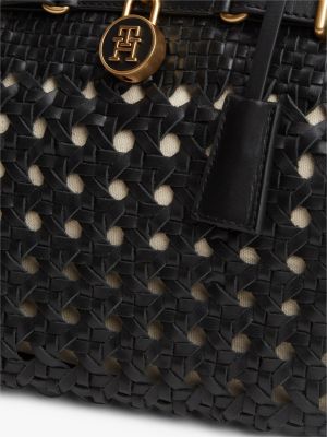 Женские сумки Tommy Hilfiger Woven Leather Mini Tote Bag — фото 5