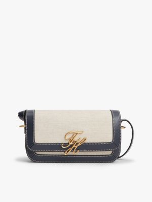 Script Monogram Canvas Crossbody, Space Blue