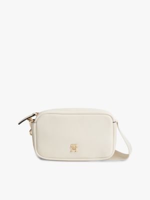 Logo Tape Strap Crossbody Bag, Soft Cream