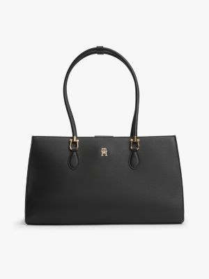 Monogram Satchel Bag, Black