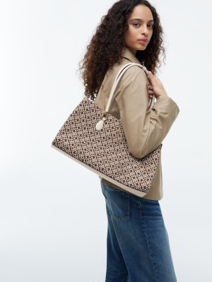 Женские сумки Tommy Hilfiger Jacquard Monogram Satchel Bag — фото 2